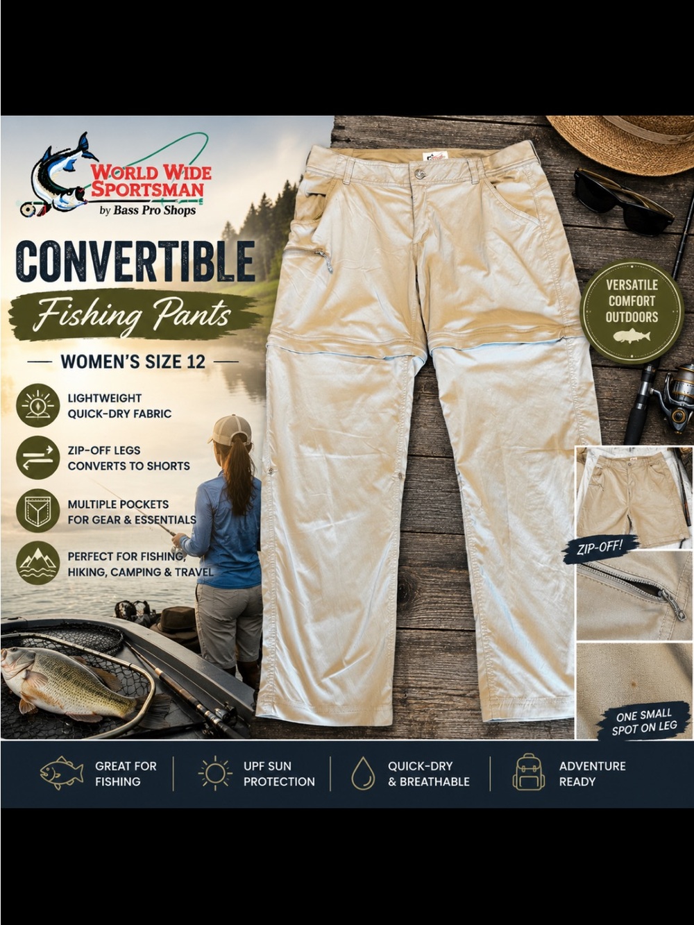Bass Pro Shops Women's Convertible Fishing Pants - Tan